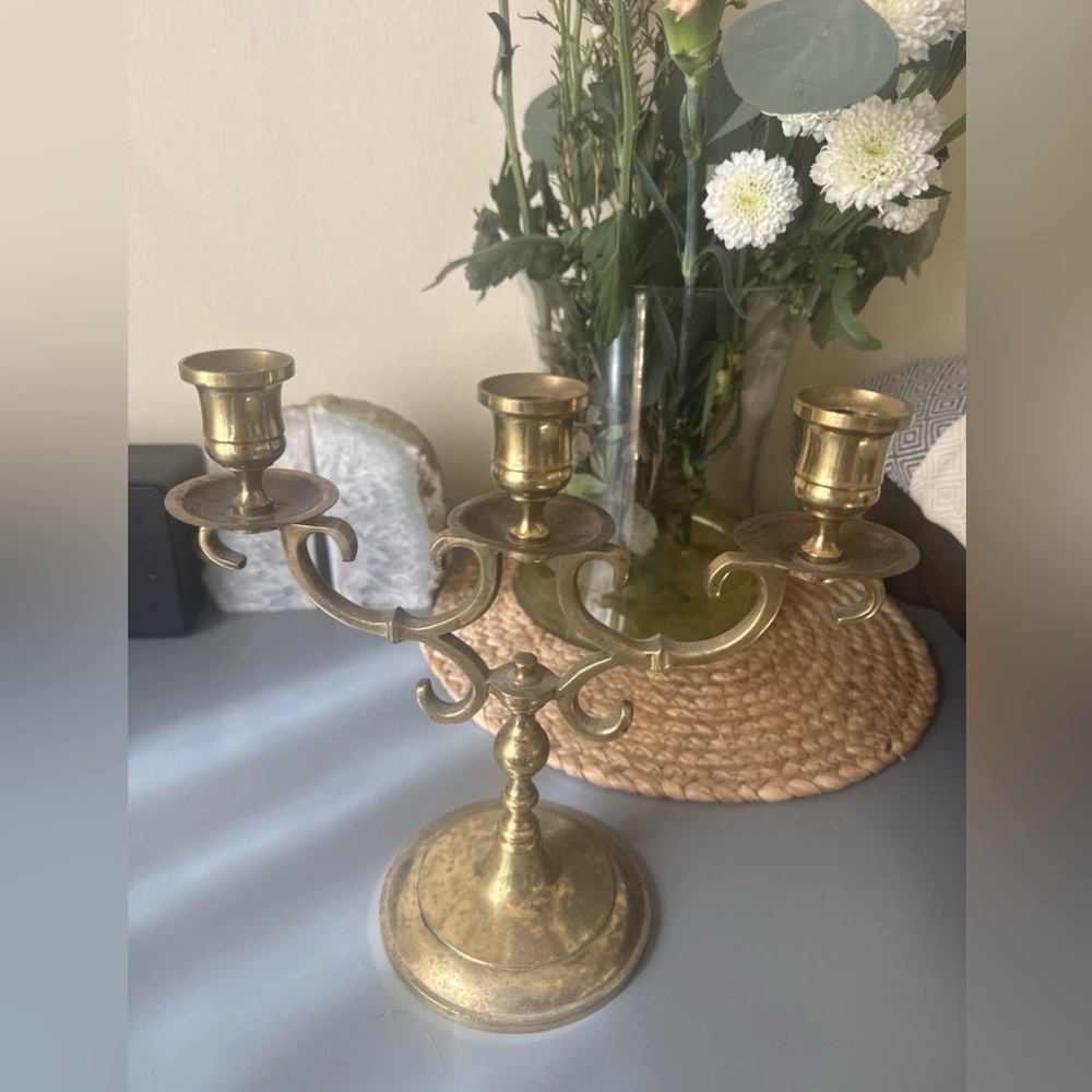 Vintage  brass  candle holder